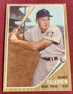 lot 50 image: 1962 Topps Harmon Killebrew Card