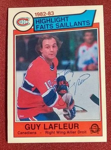 lot 59 image: Autographed Guy Lafleur Card