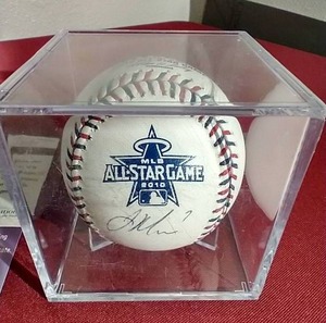 lot 62 image: SignedAuthenticated Joe Mauer 2010 All-Star Game Baseball
