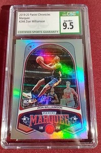 lot 64 image: 2019-20 Panini Chronicles Marquee Zion Williamson Rookie Card - CSG 9.5