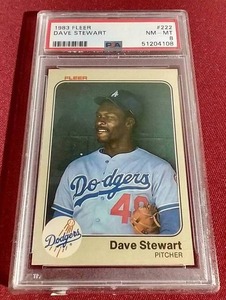 lot 67 image: 1983 Fleer Dave Stewart - PSA 8