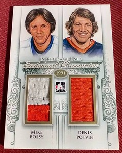 lot 70 image: Game Used Mike Bossy  Denis Potvin Card