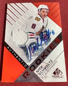 lot 78 image: 2016-17 SP Rookie Auto Patch Card of Nick Schmaltz