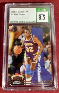 lot 85 image: 1992-93 Magic Johnson Card - CSG 8.5