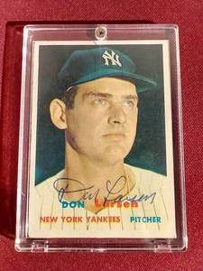 lot 96 image: Autographed 1957 Don Larsen Card