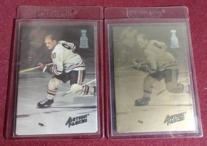 lot 108 image: (2) 1993 Bobby Hull Action Packed Prototype Cards