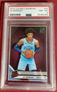 lot 114 image: 2019 Clearly Donruss Ja Morant Rookie Card - PSA 8
