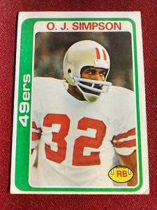 lot 123 image: 1978 Topps O.J. Simpson Card