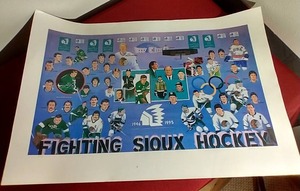lot 133 image: 2005 UND Fighting Sioux Hockey Poster Print - Signed#d By Artist