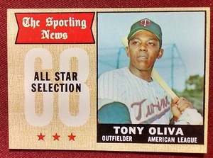 lot 134 image: 1968 Topps Tony Oliva Card