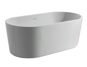 New Delta Montour 60 in. Acrylic Flatbottom Bathtub with Integrated Waste in White