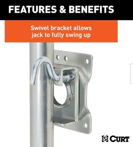 Curt - Marine Jack w Dual 6 Wheels (1500 lbs 10in Travel)