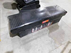 lot 33 image: Weather Guard 71.38 in. Matte Black Aluminum Full Size Crossbed Truck Tool Box