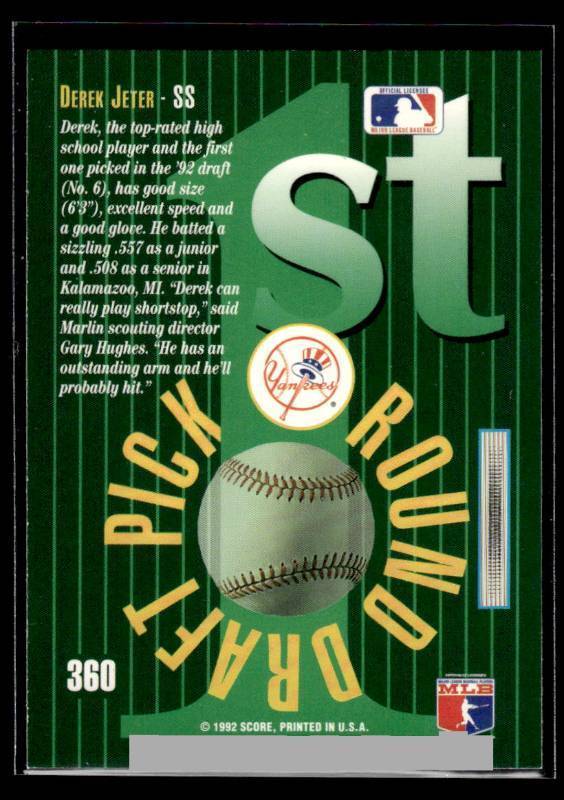 1993 Select Derek Jeter Rookie #360
