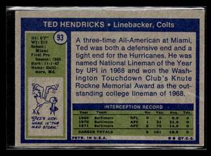 1972 Topps Ted Hendricks Rookie #93