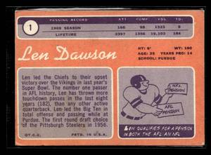 1970 Topps Len Dawson Rookie #1