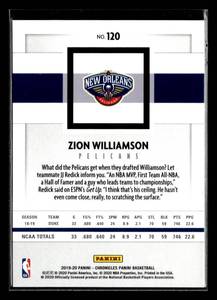 2019 Panini Zion Williamson Rookie #120
