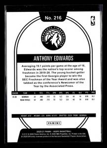 2020 NBA Hoops Anthony Edwards Rookie #216