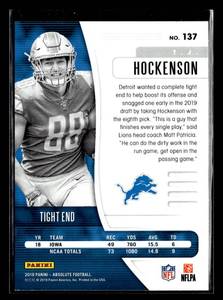 2019 Absolute T.J. Hockenson Rookie #137