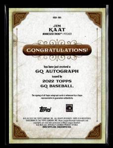 2022 Topps Gypsy Queen Jim Kaat Autograph