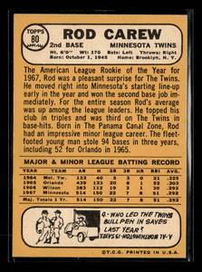 1968 Topps All Star Rookie Rod Carew #80