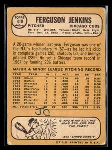 1968 Topps Ferguson Jenkins #410