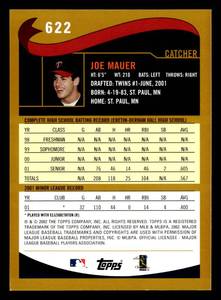 2002 Topps Joe Mauer Rookie #622