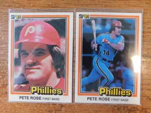 (2) 1981 Donruss Pete Rose #251 & #371