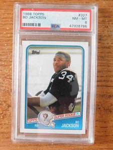 PSA 8 1988 Topps Bo Jackson Rookie #327
