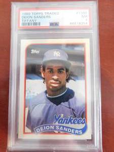 PSA 7 1989 Topps Traded Tiffany Deion Sanders Rookie #110T