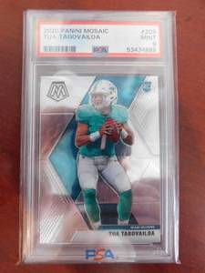 PSA 9 2020 Panini Mosaic Tua Tagovailoa Rookie #203