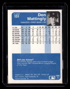 1984 Fleer Don Mattingly Rookie #131