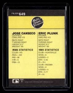 1986 Fleer Jose Canseco Rookie #649