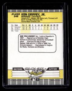 1989 Fleer Ken Griffey Jr. Rookie #548