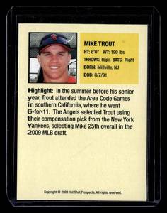 2009 Hot Shot Prospects Mike Trout Rookie