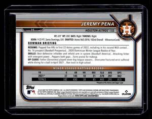 2022 Bowman Chrome Jeremy Pena Rookie #35