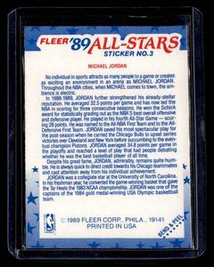 1989 Fleer All Star Sticker Michael Jordan #3