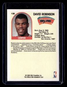 1989 NBA Hoops David Robinson Rookie SP #138