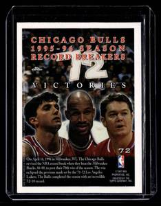 1996 Topps Chrome Michael Jordan Chicago Bulls 72 Wins #72