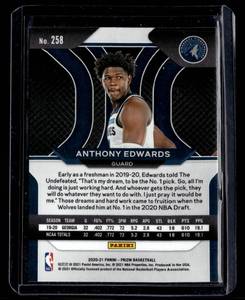 2020 Prizm Anthony Edwards Rookie #258