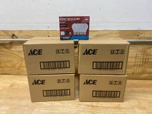 lot 46 image: ACE Lot of 4 Cases- 43 Watt General Purpose Halogen Light Bulbs (6 packs per case4 bulbs per pack)