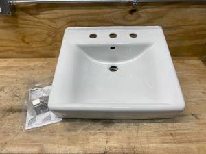 lot 88 image: KOHLER K-2053-0 Soho Wall-Mount Bathroom Sink, White