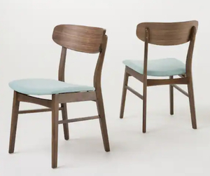 lot 8 image: NOBLE HOUSE Emmeline MintWalnut Finish Fabric Dining Chair (Set of 2)