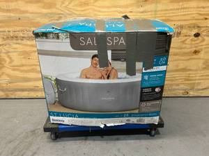 lot 107 image: BESTWAY SULASPA St. Lucia AirJet Inflatable Hot Tub Spa  Fits 2-3 Persons & Intex PureSpa Headrest