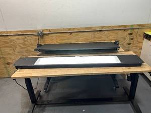 lot 123 image: PRODUCTION BASICS LED Overhead Work Light with Workbench TopShelf