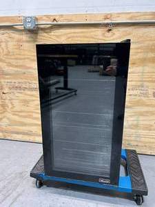 lot 3 image: NEWAIR Limited Edition Beverage Refrigerator and Cooler Beers of the World with Glass Door, 126 Can Capacity Freestanding Mini Beer Fridge with SplitShelf and 7 Temperature Settings AB-1200BC1