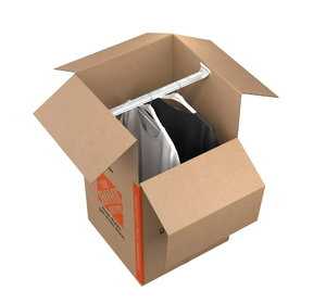 10 Heavy-Duty Tall Wardrobe Moving Box with Metal Hanging Bar and Handles (24 in. L x 24 in. W x 44 in. D)