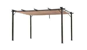 Outsunny 10 ft. x 13 ft. x 8 ft. Aluminum Outdoor Pergola Backyard Gazebo Canopy with Retractable Roof and Sturdy Build