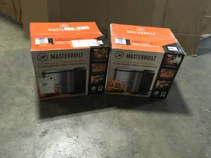 lot 4 image: Masterbuilt  10 Liter XL Electric Fryer, Boiler, Steamer in Silver, Lot of 2, Customer returns, Review al pictures