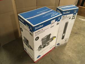 lot 5 image: DuraVent  DVL 6 in. x 40 in. - 68 in. Telescoping Chimney Stove Pipe in Black Set, Customer return, Review all pictures